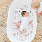 Stretch Fitted Bassinet Sheet Set BROLEX 2 Pack Cradle Sheets for Bassinet Pad (Elephant Rabbit / 32x16 Inch)