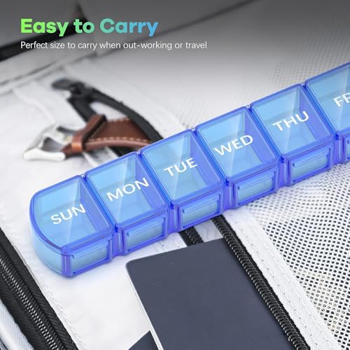 Extra Large Pill Organizer 3 Pack (Black+white+blue)