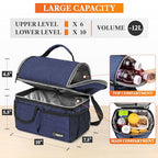 Insulated Lunch Bag Women Men (Heather Navy)