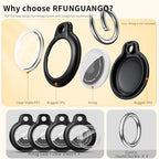 Apple AirTag Holder with Key Ring 4 Pack AirTag Case (4 Pack Black)