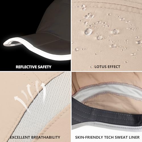 Reflective Foldable Running Hat for Men Women (7-7 5/8 / Pale Orange)