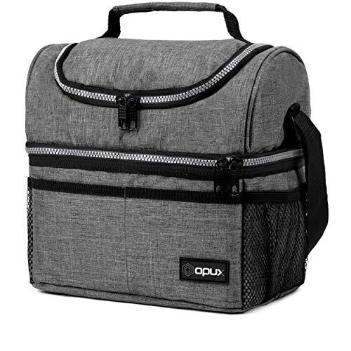 Insulated Lunch Bag for Men Women (Heather Gray)