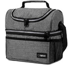 Insulated Lunch Bag for Men Women (Heather Gray)