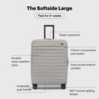 Large Checked Luggage (Cloud Gray)