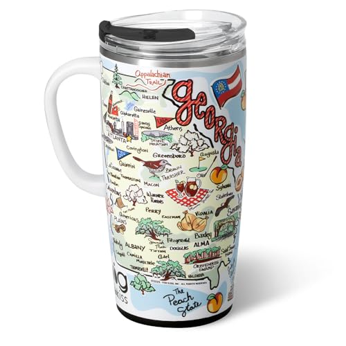 22oz Insulated Travel Mug with Handle & Lid (Georgia / 22 Ounces)