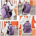 Large Laptop Backpack 17.3 inch Durable Waterproof Travel College Backpack Bookbag for Men & Women Business Backpack with USB Charging Port and Headset Port Light Purple (A2-light Purple)