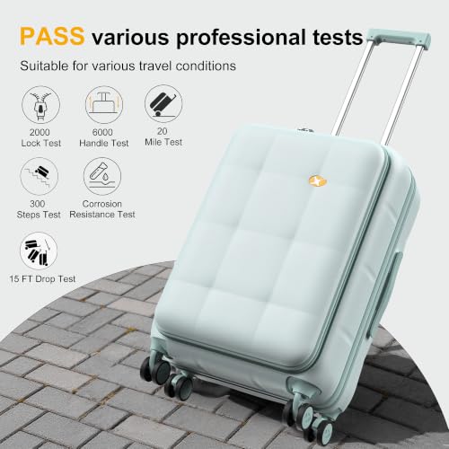 24 Inch Expandable Checked Luggage Hard Shell Suitcase (24 inch / Aquamarine)