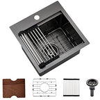 Drop In Bar Sink Black (15"L x 15"W x 10"D / Black)
