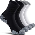 Unisex Cushioned Compression Sport Quarter Socks (Small / 4-pairs (Black2,white2))
