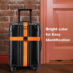 Luggage Straps for Suitcases TSA Approved Travel Essentials 8 Pack (Orange)