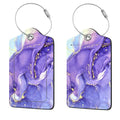 2 Pcs Luggage Tags for Suitcase (Purple Marble)