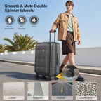 24 Inch Expandable Checked Luggage Hard Shell Suitcase (24 inch / Charcoal Grey)