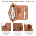 Hair Tools Travel Bag and Heat Resistant Mat 17" (Brown)