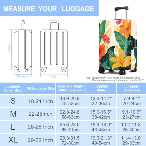 Flower Luggage Cover Washable Suitcase Protector Anti (Flower / XL(fits 32-34Inch suitcase))