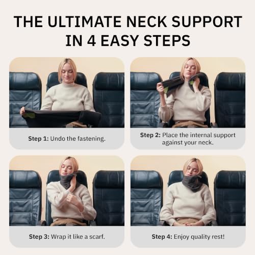 Pillow Scientifically Proven Neck Support Travel Pillow for Airplanes (Coral)