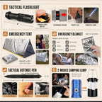 Survival Kit 250Pcs Survival Gear First Aid Kit with Molle System Compatible Bag and Emergency Tent (C-Camo-Black&Grey)