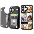 Custom Wallet Phone Case for iPhone 17 (Black-D / iPhone 17)