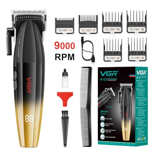 003 Professional Hair Clippers for Men with Clipper Trimmer Set (Gold)