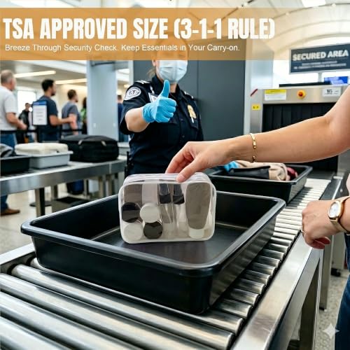 20 Pack Travel Bottles Set for Toiletries TSA Approved (black & white)