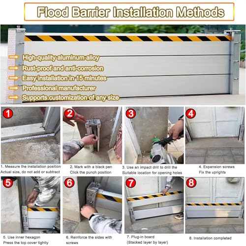 Reusable Flood Barrier (13ft(3.97m) / H 2.6ft(80cm))