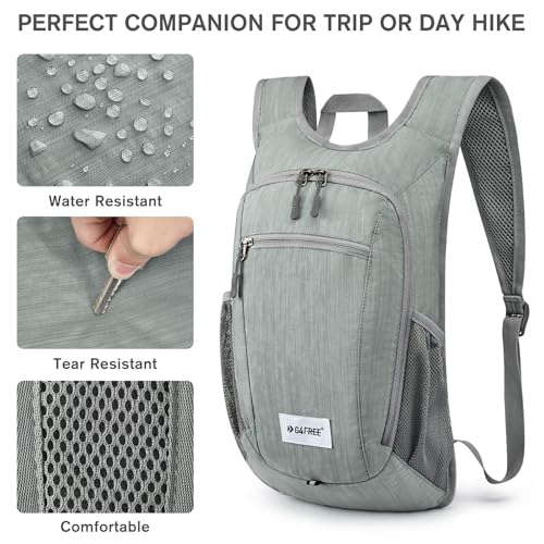10 15L Small Rucksack Foldable Backpack Lightweight Packable Daypack Travel Outdoor Hiking Shoulder Bag (Grey / 20L)