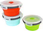 Ecomorning 3Piece Round Collapsible Lunch Container Silicone Food Storage - Image 3