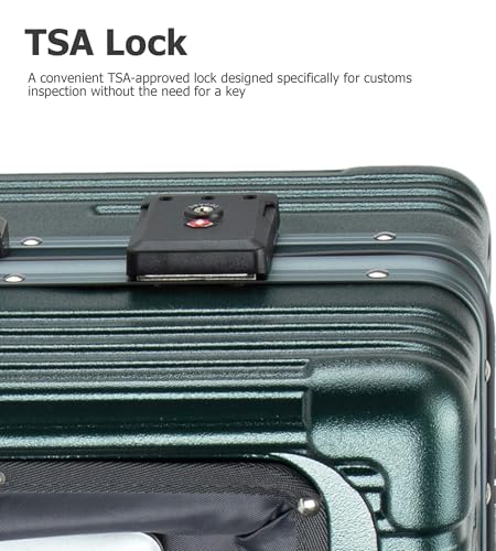 PC Hardside Carry On Luggage (A5-Forest Green (zipperless closure) / 20.8")