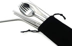 7 Pcs Portable Flatware Set, 304 Stainless Steel Cutlery Set Travel Utensils - Image 2