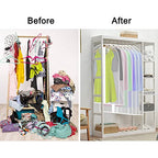 8pcs Clear Garment Bags for Hanging Clothes (White Edge / 40" 48" / 8Pcs)