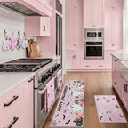 10 Pcs Halloween Kitchen Decor Pink Ghost Kitchen Rugs Set (Pink, White / Ghost)