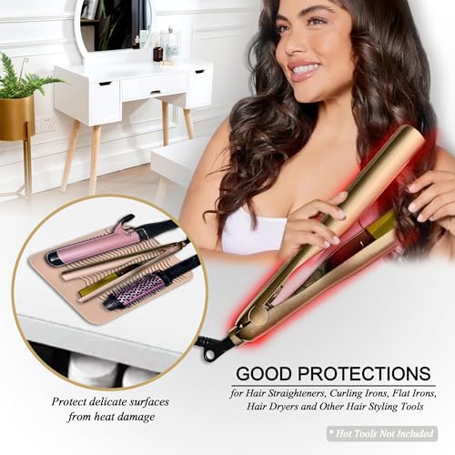 11" X 7.5" Large Size Heat Resistant Silicone Travel Mat for Hair Styling Tools