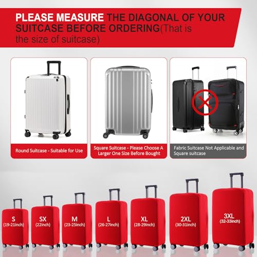 Travel Luggage Cover (Red / 24-25 inch)