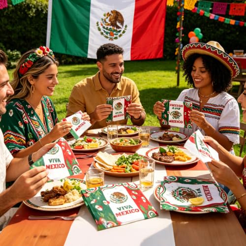 50 Pcs Mexican Independence Day Napkins (Viva Mexico)