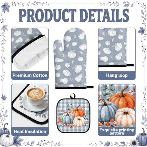 Blue Fall Kitchen Decor Set (Fall Blue Pumpkin)