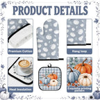 Blue Fall Kitchen Decor Set (Fall Blue Pumpkin)