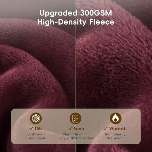 Fleece Throw Blanket 50"x60" (Wine Red / Throw(50" X 60"))