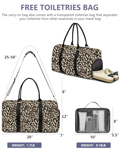 Women Weekender Travel Duffle Bag (11-Cheetah Print / Large)