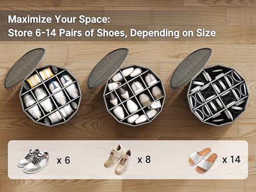 Round Shoe Organizer (Gray / 1 PACK)