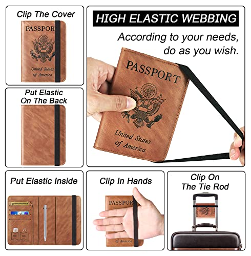 Passport Holder for Travel (116#Brown)