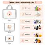 10 PCS Clear Travel Bags for Toiletries (Grey)