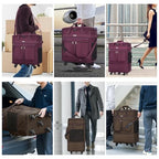 Expandable Luggage Bags for Travel Collapsible Suitcase with Wheels (Purple)