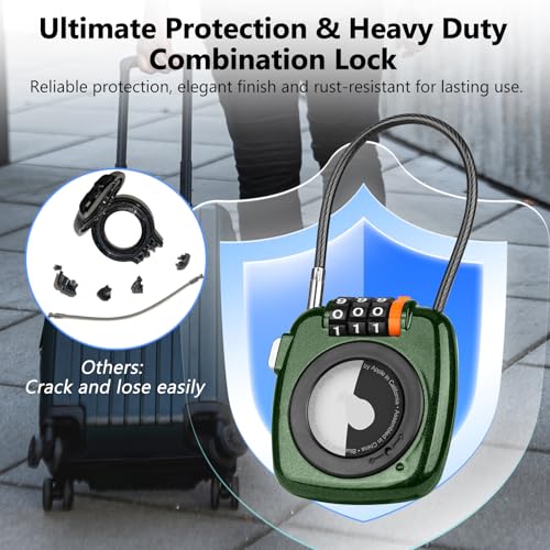 Compatible with Apple AirTag Secure Lock with Wire Cable (GREEN*4)