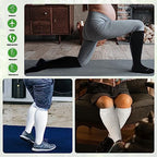 Plus Size Compression Socks for Women&Men Wide Calf 15 (3 Pair-black/White/Grey / XX-Large)
