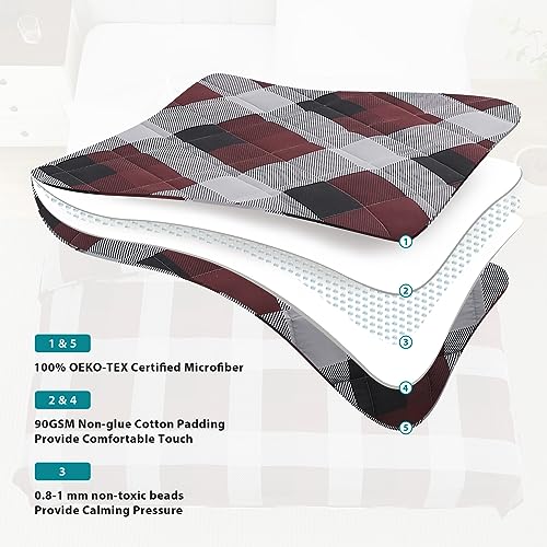Weighted Blanket (17-red and Black Checkered Pattern / 60" x 80" | 15lbs)