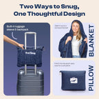 Travel Blanket & Pillow 68x42 (Navy Blue)
