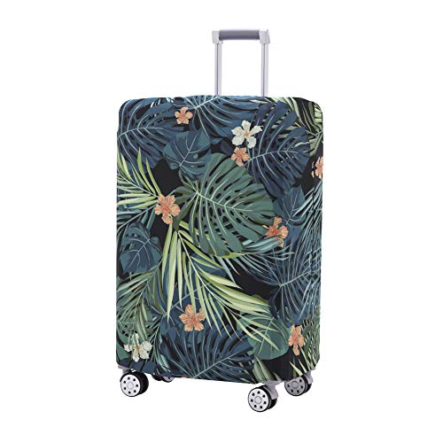 Travelkin Luggage Covers For Suitcase Tsa Approved Suitcase Cover Protector (Leaves-Green / XL)