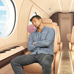 Premium Soft Rolled Travel Blanket Airplane Long Flights (Travel / R02-pink)