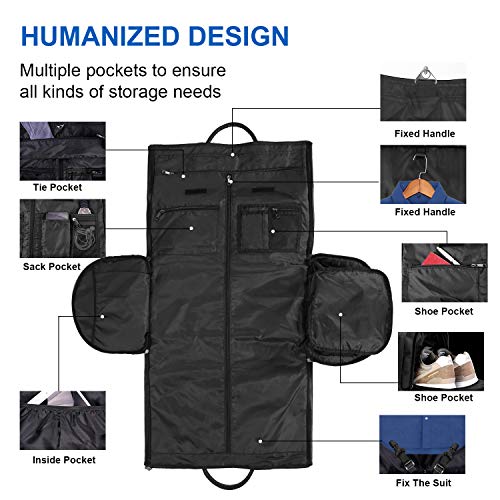 Carry On Garment Bag (black-2pockets-Leather)