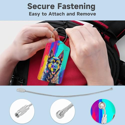 2 Pack Luggage Tag for Suitcase (Art German Shepherd Dog)