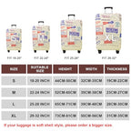 Travel Luggage Cover Suitcase Cover Protector Skins 18 (Stamp pattern A13 / M (for 22--24 inch luggage))
